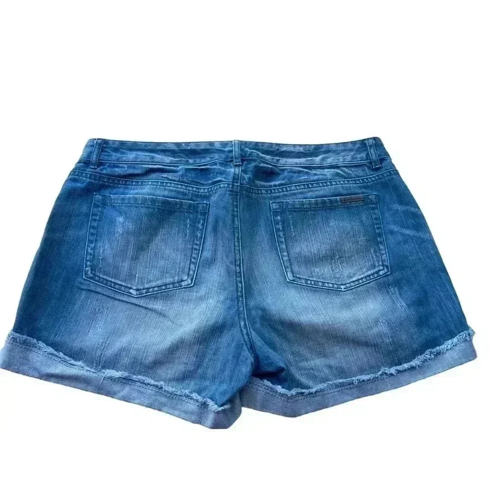 Women’s Michael Kors Light Wash Distressed Denim Shorts•Size 10•Preowned•